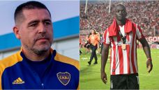 Juan Román Riquelme y Edwuin Cetré