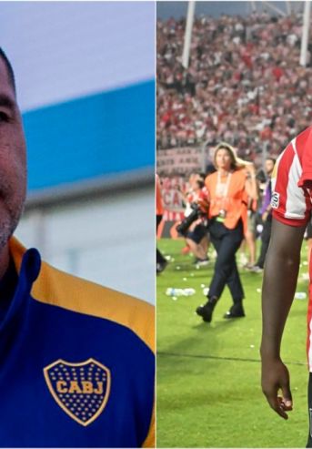 Juan Román Riquelme y Edwuin Cetré