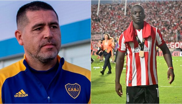 Juan Román Riquelme y Edwuin Cetré
