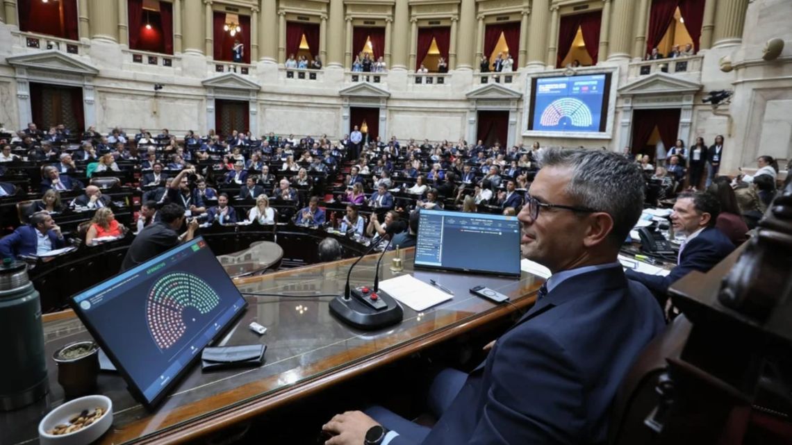 Lower House Speaker Martín Menem oversees a session of the Chamber of Deputies.