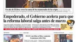 La tapa del Diario PERFIL del sábado 14 de febrero de 2026