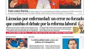 La tapa del Diario PERFIL del domingo 15 de febrero de 2026