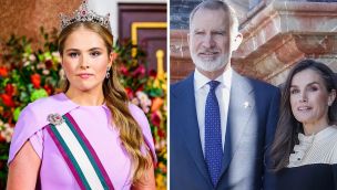 Amalia de Holanda y los Reyes de España