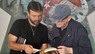 Juan Grabois y Silvio Rodríguez 