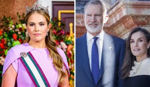 Amalia de Holanda y los Reyes de España