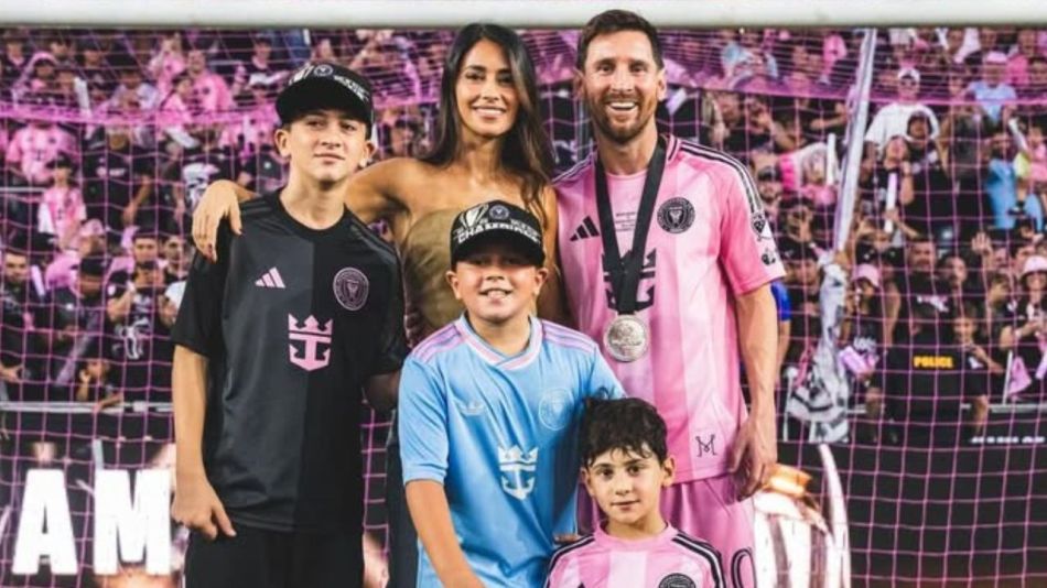 Antonela Roccuzzo, Lionel Messi, Thiago Messi, Mateo Messi, Ciro Messi