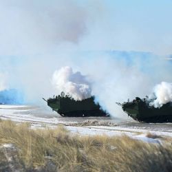 Soldados en embarcaciones anfibias participan en el ejercicio STEADFAST DART 26 de la OTAN en Putlos, Alemania. Foto de Fabian Bimmer / AFP | Foto:AFP