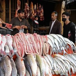 La gente compra pescado y carne de res en una carnicería antes del mes sagrado islámico de ayuno, el Ramadán, en Quetta. Foto de Banaras KHAN / AFP | Foto:AFP