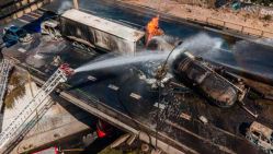 Un camión de gas licuado volcó en Chile y provocó un desastre.