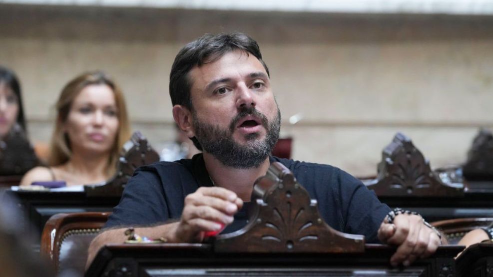 El diputado Juan Grabois durante el debate por la reforma laboral