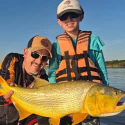 Hay ejemplares de todos los tamaños; entre muchos dorados chicos aparecen medianos y también grandes en buena cantidad. 