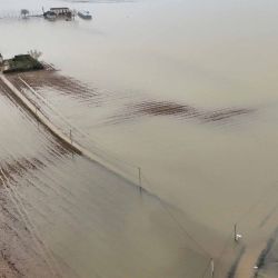 Una zona inundada a lo largo del desbordado río Garona en Bourdelles, en el suroeste de Francia. Foto de Christophe ARCHAMBAULT / AFP | Foto:AFP