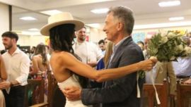 Mauricio Macri fue al casamiento de su sobrino con Emily Lucius