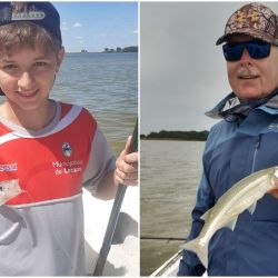 En Las Barrancas, los mejores resultados llegan cuando sopla el viento. El movimiento del agua incrementa el oxígeno y el pejerrey —el “flecha”— sube a comer más decidido. 