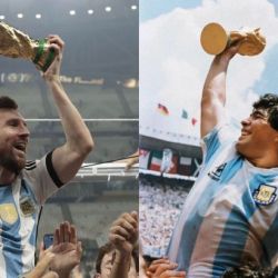 Messi y Maradona | Foto:CEDOC