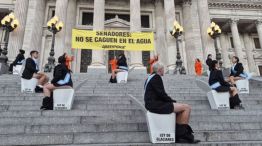 12 activistas y un camarógrafo fueron detenidos en el Congreso tras una protesta contra la Ley de Glaciares