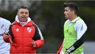 Marcos Acuña y Marcelo Gallardo