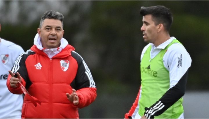 Marcos Acuña y Marcelo Gallardo