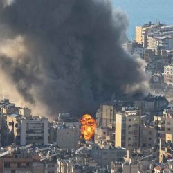 Columnas de humo se elevan tras el bombardeo israelí en los suburbios del sur de Beirut. Foto de IBRAHIM AMRO / AFP | Foto:AFP