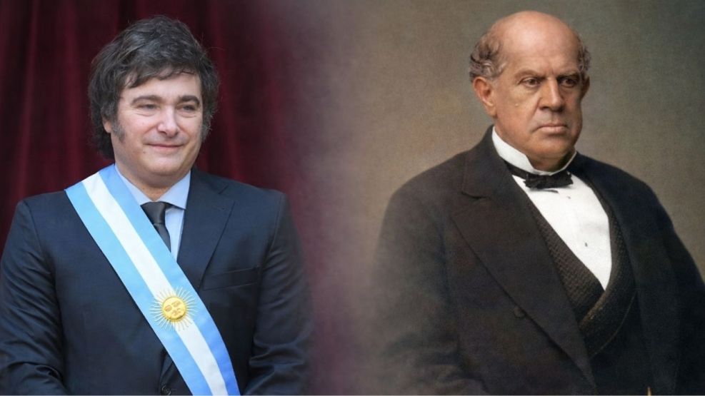 Javier Milei y Domingo Sarmiento