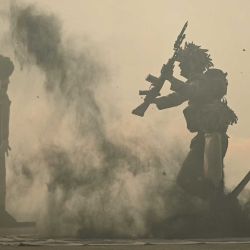 Un cadete del ejército indio realiza ejercicios antes de la ceremonia de graduación en la Academia de Formación de Oficiales en Chennai. Foto de R. Satish BABU / AFP | Foto:AFP