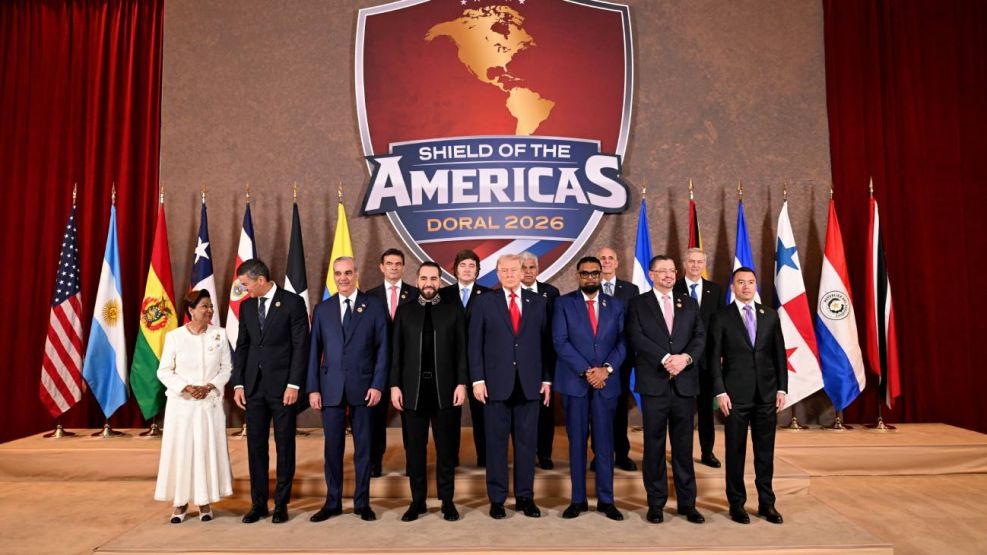 Milei llegó a la Cumbre “Shield of the Americas” 07032026