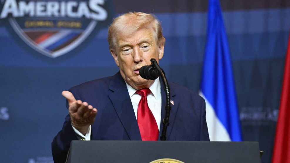 El presidente estadounidense Donald Trump en la cumbre Esucdo de las Américas