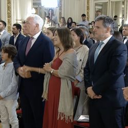 La familia de Bautista Mahiques el día de su jura. | Foto:Cedoc.