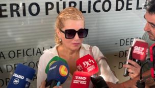 Erica Romero a la salida de Fiscalía