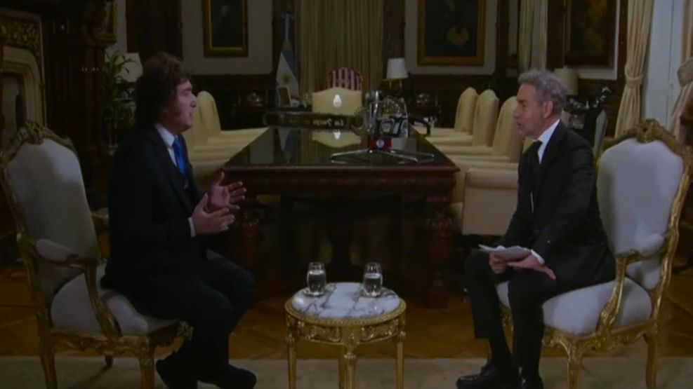 Javier Milei con Luis Majul