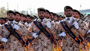Desfile del Cuerpo de la Guardia Revolucionaria durante el desfile anual que conmemora el aniversario del inicio de la guerra de 1980-1988 contra Irak