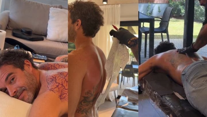 Nicolás Cabré se tatuó toda la espalda y mostró el proceso: el impactante diseño que eligió