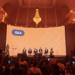 La plana mayor de Gol Linhas Aéreas durante el lanzamiento de las nuevas rutas en Rio de Janeiro.