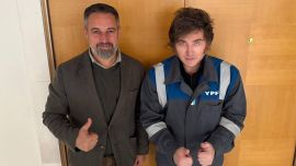 Milei arrancó su visita a España con un encuentro con el ultraderechista Santiago Abascal