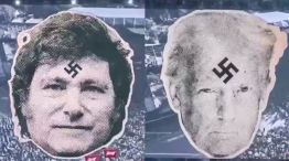 Banda chilena proyecta imágenes de Milei y otros líderes con símbolos nazis