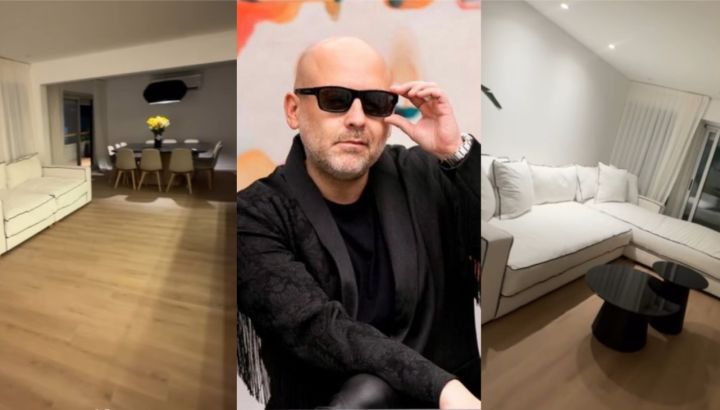 José María Muscari se mudó al departamento de sus sueños: espacios luminosos, cocina integrada y baño total black