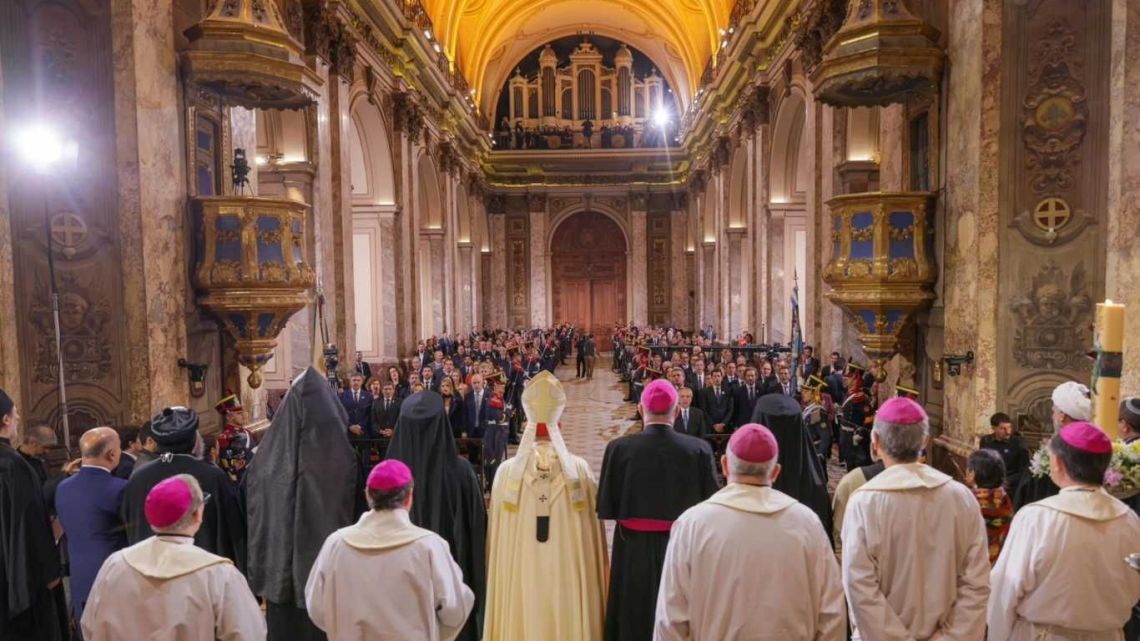 Catholic Church leaders during a service at the Metropolitan Cathedral of Buenos Aires.
