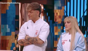 Ian Lucas y Sofía "La Reini" Gonet en Masterchef Celebrity