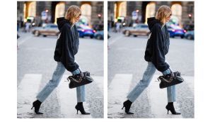 Buzo oversize y jeans anchos