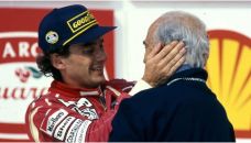 Ayrton Senna y Juan Manuel Fangio