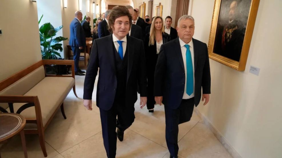 Javier Milei con el primer ministro Víktor Orban 
