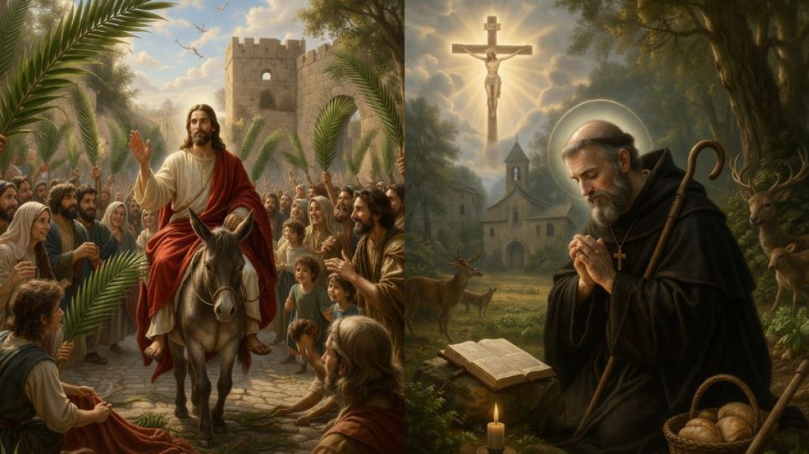 Domingo de Ramos y San Eustasio: El triunfo de la Cruz y la humildad del abad