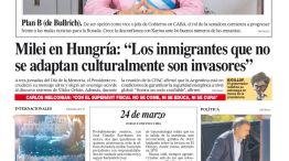 La tapa del Diario PERFIL del domingo 22 de marzo de 2026