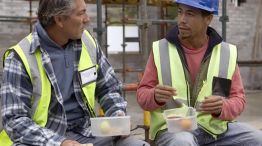 Obreros comiendo