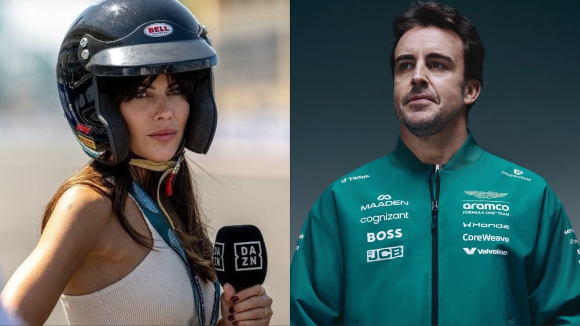 Melissa Jiménez and Fernando Alonso at an event, showcasing a vibrant social scene in Spain