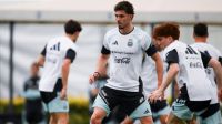 Joaquín Panichelli en el entrenamiento de la Selección Argentina