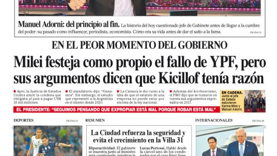 La tapa del Diario PERFIL del sábado 28 de marzo de 2026