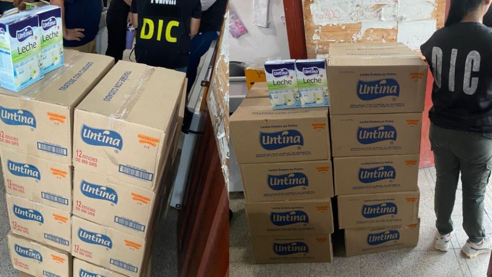 Venta ilegal de leche que el Gobierno debía repartir. 