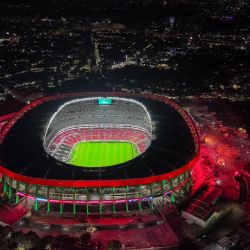 Imagen tomada con un dron del simbólico Estadio Azteca en la Ciudad de México, capital de México. | Foto:Xinhua/Li Muzi