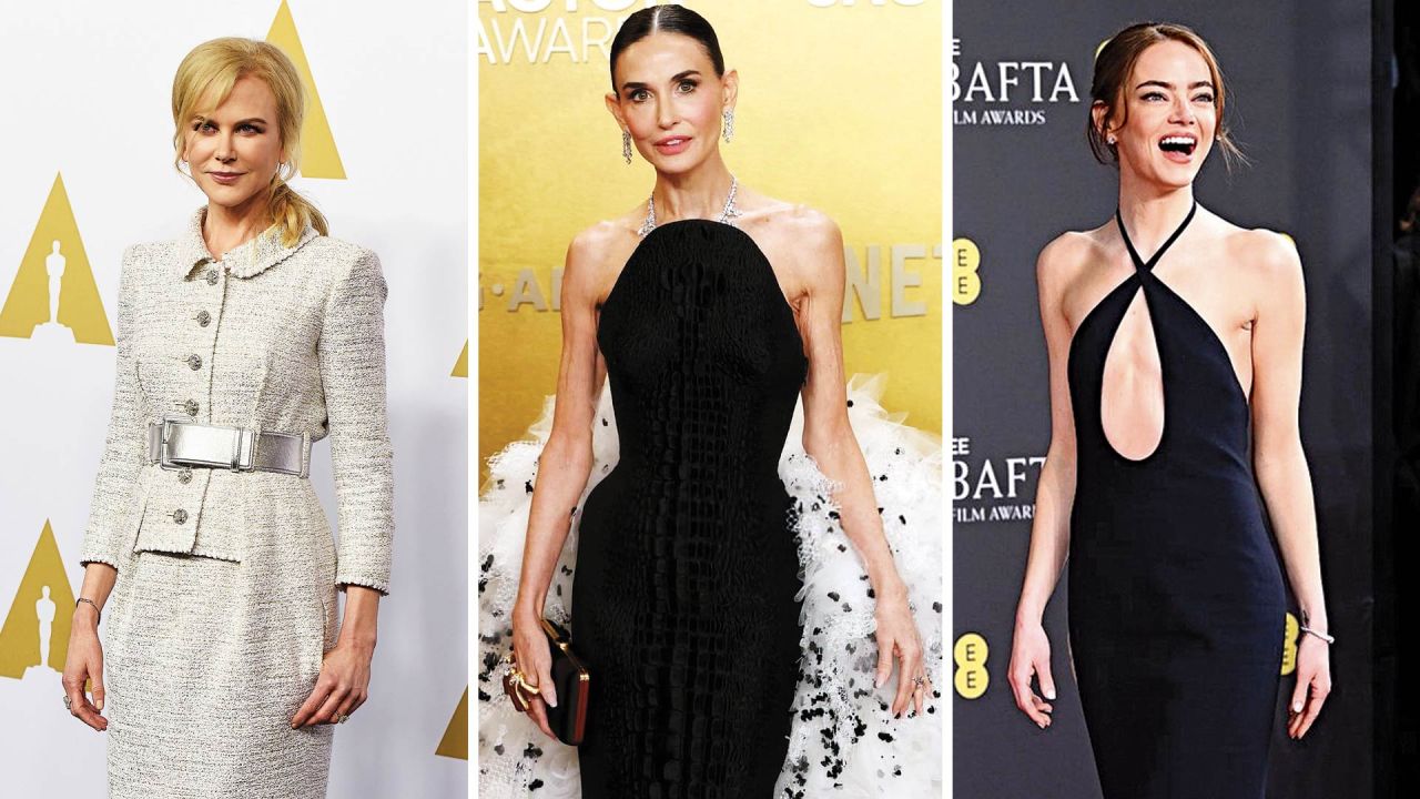 Nicole Kidman, Demi Moore y Emma Stone mostraron su extrema delgadez en la última ceremonia de los Oscar.  | Foto:Cedoc